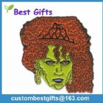 Custom design soft enamel lapel pin, custom portrait lapel pin