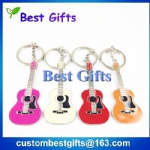 custom design guita keychain，metal guita keychain