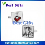 Custom cufflinks for men， I love my wife cufflinks